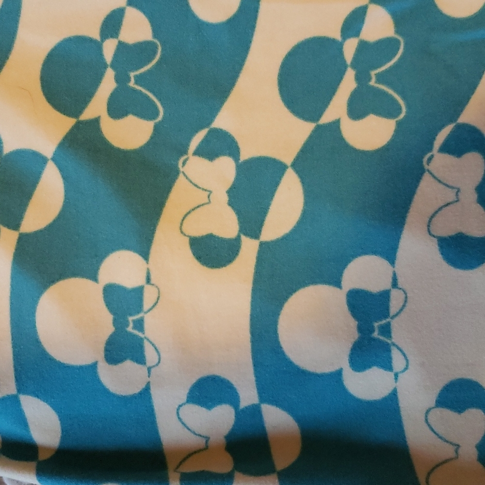 Lularoe Minnie Mouse Blue & White Buttery Soft Legging One Size - Picture 7 of 8